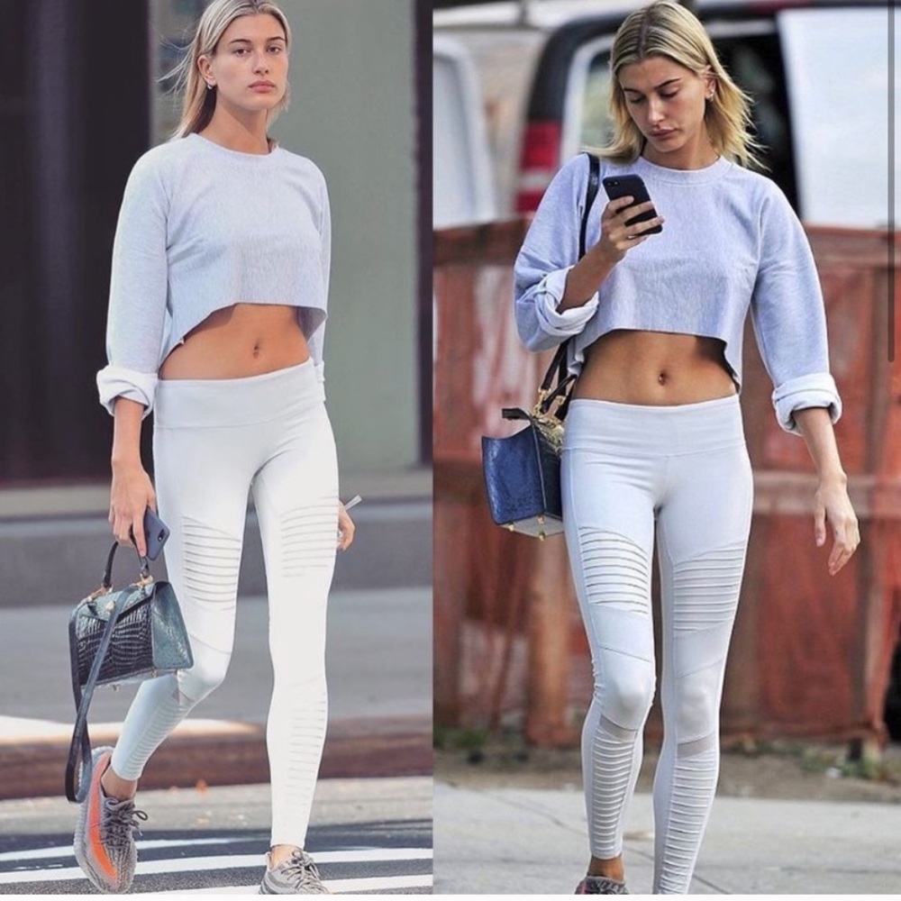 ALO Yoga White Moto High Waist Leggings Pants XS